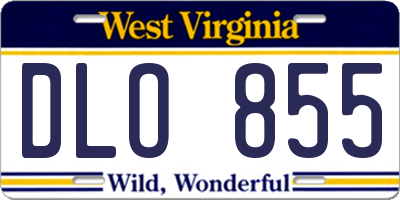 WV license plate DLO855