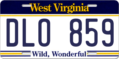 WV license plate DLO859