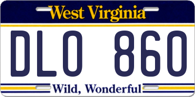 WV license plate DLO860