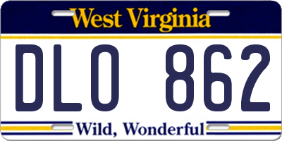 WV license plate DLO862