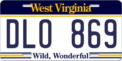 WV license plate DLO869