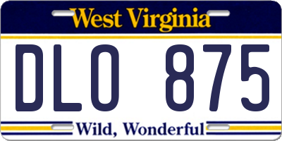 WV license plate DLO875