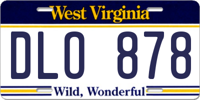 WV license plate DLO878