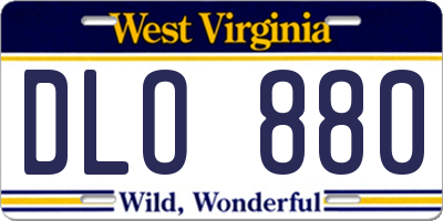 WV license plate DLO880