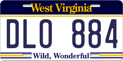 WV license plate DLO884