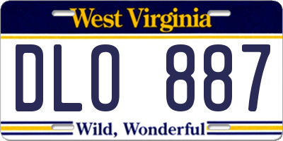 WV license plate DLO887