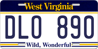 WV license plate DLO890