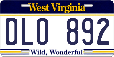 WV license plate DLO892