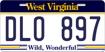 WV license plate DLO897