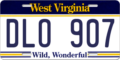 WV license plate DLO907