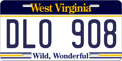 WV license plate DLO908