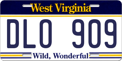 WV license plate DLO909