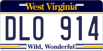 WV license plate DLO914