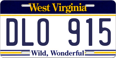 WV license plate DLO915