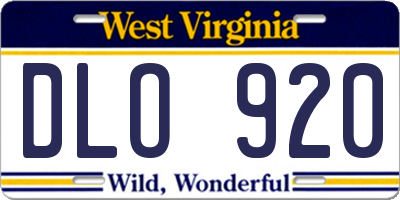 WV license plate DLO920