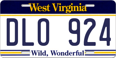 WV license plate DLO924