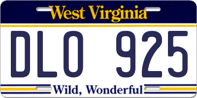 WV license plate DLO925