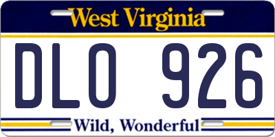 WV license plate DLO926