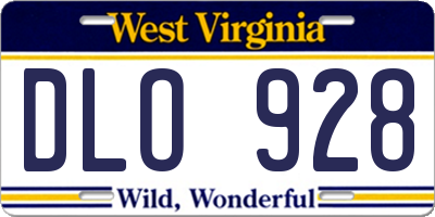 WV license plate DLO928