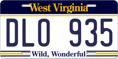 WV license plate DLO935