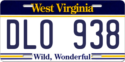 WV license plate DLO938