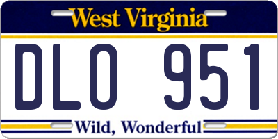 WV license plate DLO951