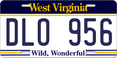 WV license plate DLO956