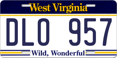 WV license plate DLO957
