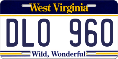 WV license plate DLO960