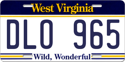 WV license plate DLO965