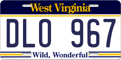 WV license plate DLO967