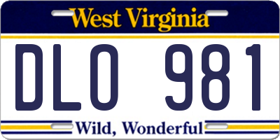 WV license plate DLO981