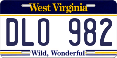 WV license plate DLO982