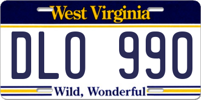 WV license plate DLO990