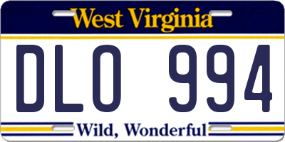 WV license plate DLO994