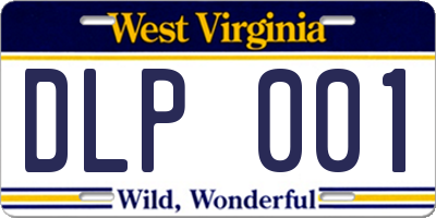 WV license plate DLP001