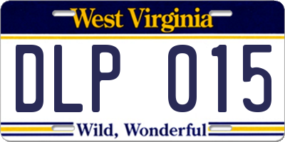 WV license plate DLP015