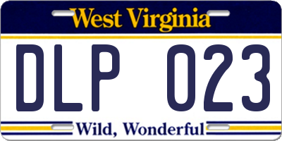 WV license plate DLP023