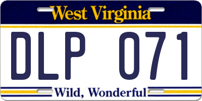 WV license plate DLP071