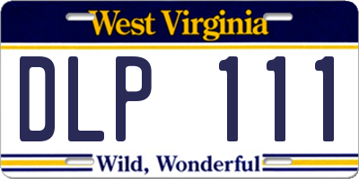WV license plate DLP111