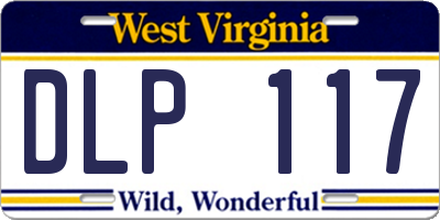 WV license plate DLP117