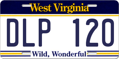 WV license plate DLP120