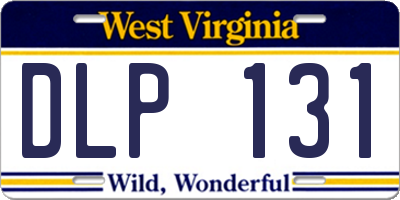 WV license plate DLP131