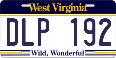 WV license plate DLP192