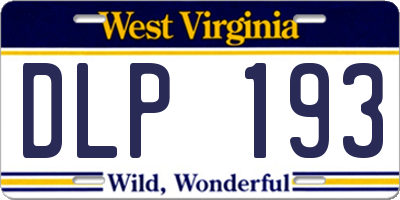 WV license plate DLP193