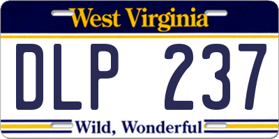 WV license plate DLP237
