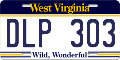 WV license plate DLP303