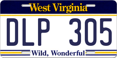 WV license plate DLP305