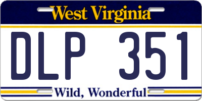 WV license plate DLP351