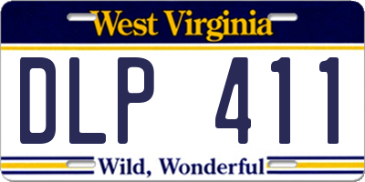 WV license plate DLP411